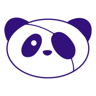 Covered Eye Panda Decal (Purple)
